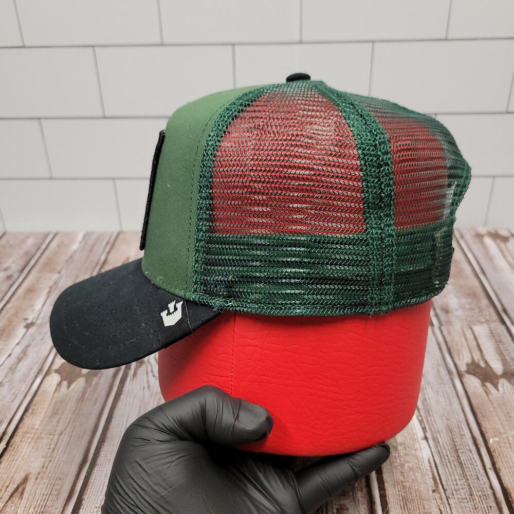 Goorin Bros The Farm OG Turtle Trucker Hat Green Black Snapback Mesh Cap - Picture 2 of 8